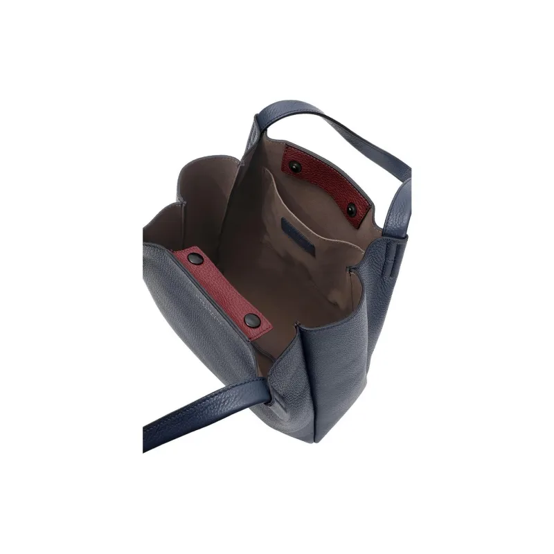 SAMSONITE Cow Leather Tote Bag Shopping Bag Handbag Unisex Blue & Red-5