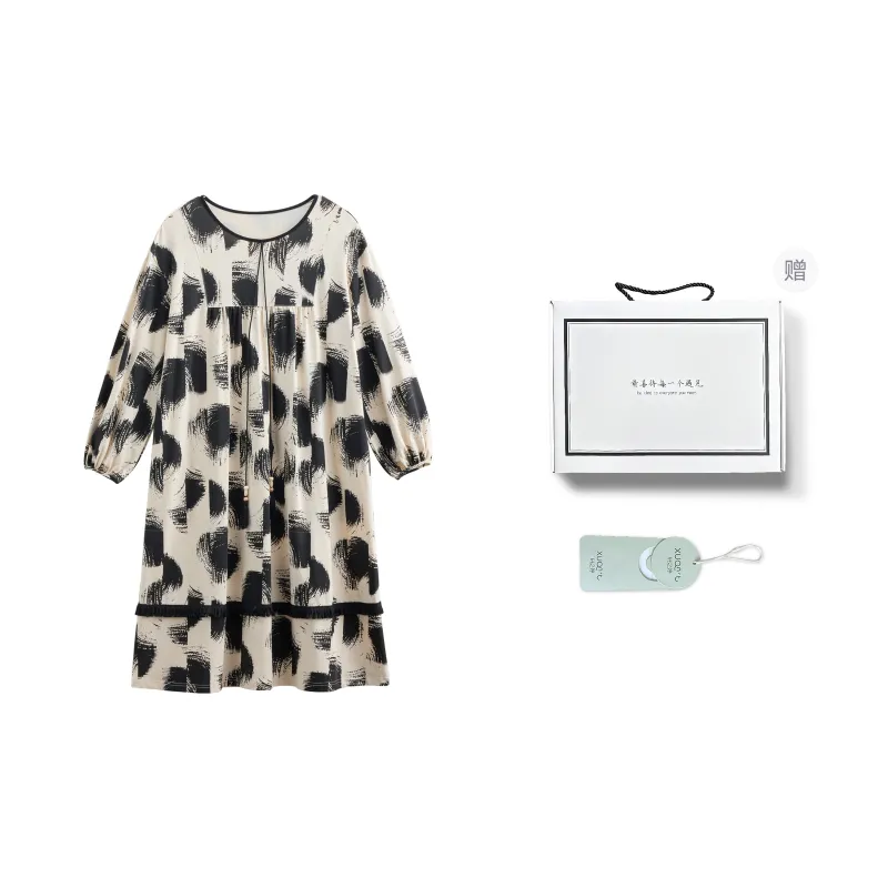 XUANZHITING Nightgown Gift Box Set Women's Ecru-0