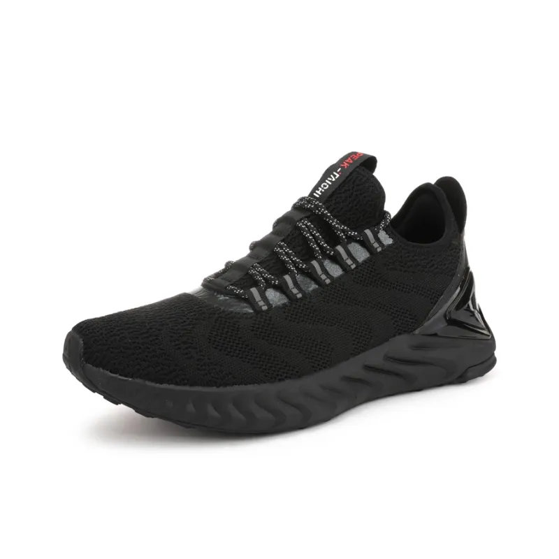 PEAK Tai Ji1.0 Cushioning Breathable Coverage Low Top Running Shoes Men's All Black-2