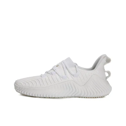 Adidas AlphaBounce Abrasion Resistant Slip Resistant Low Top Training Shoes Men's White