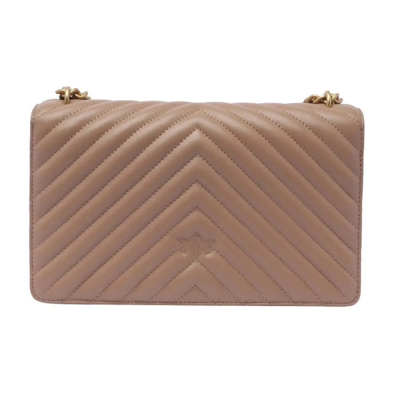 PINKO LOVE Series Sheepskin Shoulder Bag, Crossbody Bag Women's Gingerbread-2