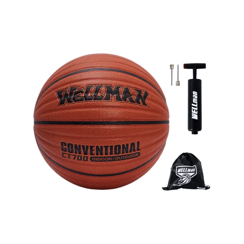 WELLman PU Basketball Full Brown Size 7 Ball Training Unisex-0