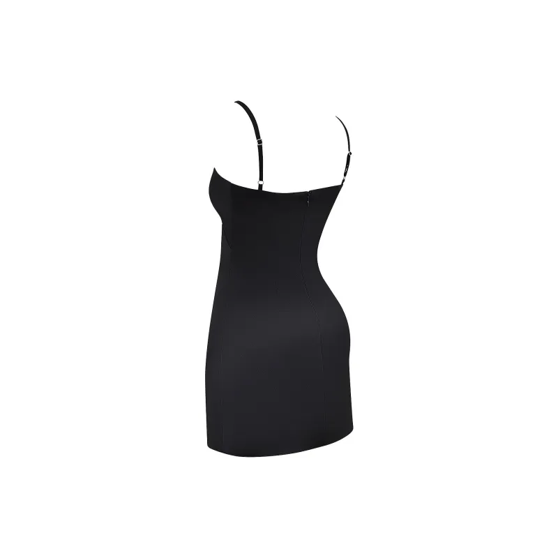 HOUSE OF CB Dainty Slip Dress Women's BLACK/Black-5