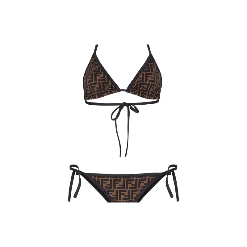 FENDI Monogram Printed Two Piece Bikini Set-1