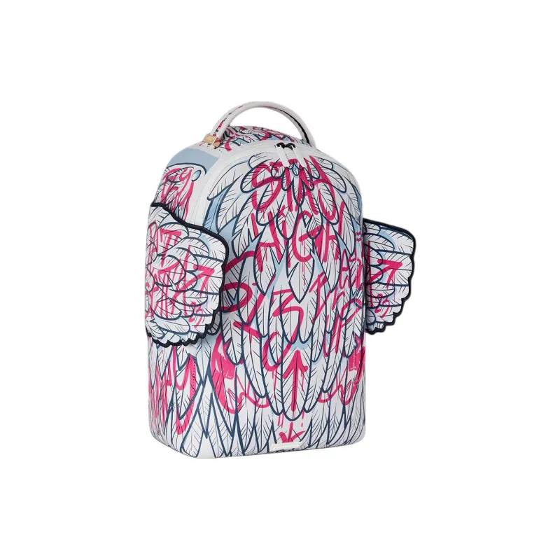SPRAYGROUND Artificial Leather Backpack Unisex White & Red-1