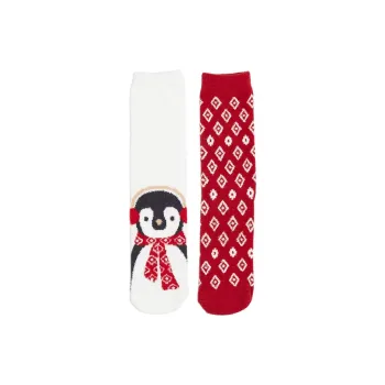H&M Mid-Calf Socks Women's 1 Pack White Penguins