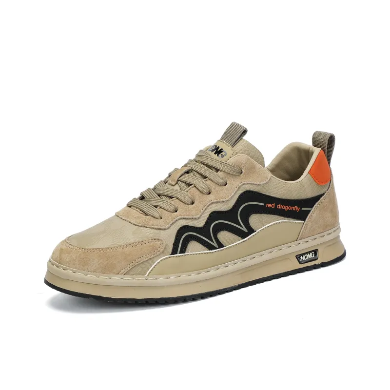 RED DRAGONFLY Athletic Shoes Lightweight And Breathable Low Top Casual Shoes Men's Black/Khaki-13