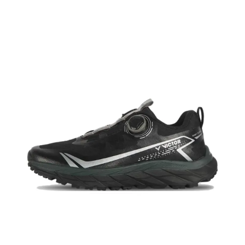 VICTOR Cushioned Slip Resistant Low Top Badminton Shoes Unisex Black-0