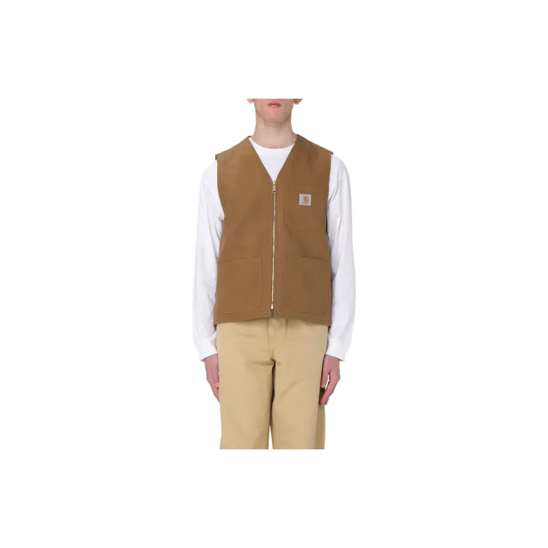 Carhartt WIP V Neck Logp Patch Zipped Vest-3