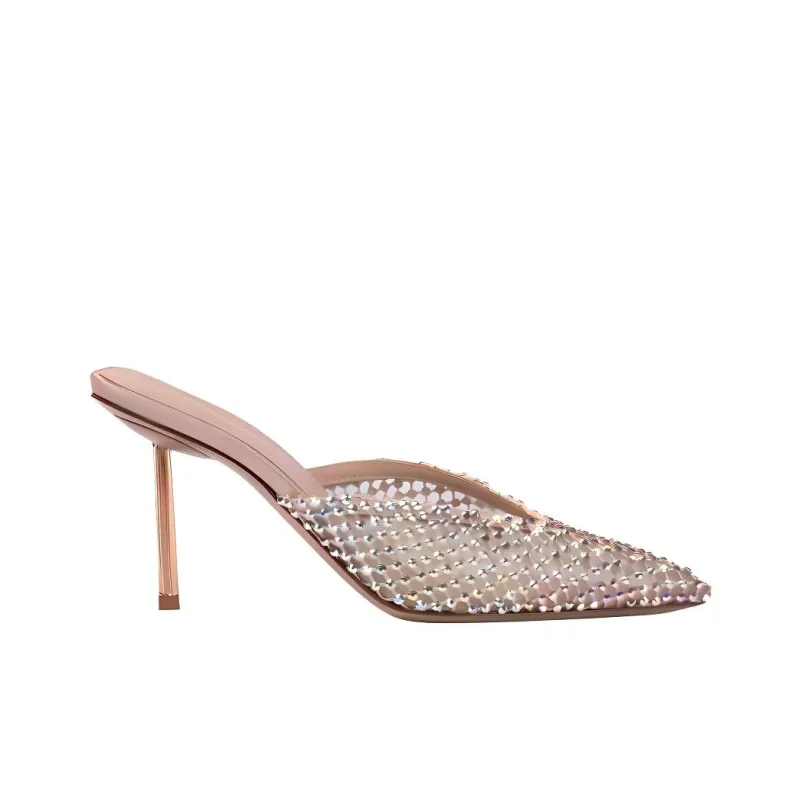 Le Silla Gilda Closed Toe Slippers 8cm Women's Skin-1