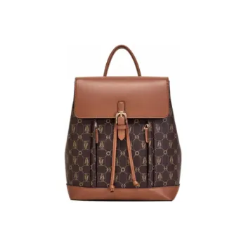 Hush Puppies PVC Backpack Medium Size Women's Brown