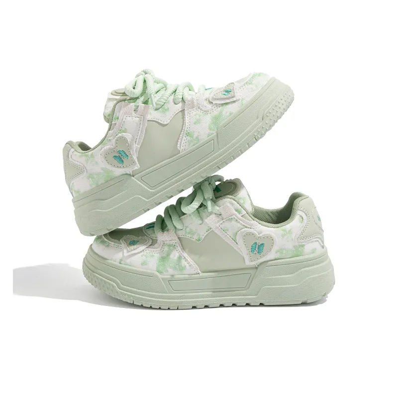 HUANQIU Thermal Breathable Coverage Low Top Skateboard Shoes Women's Cherry Blossom Pink-9