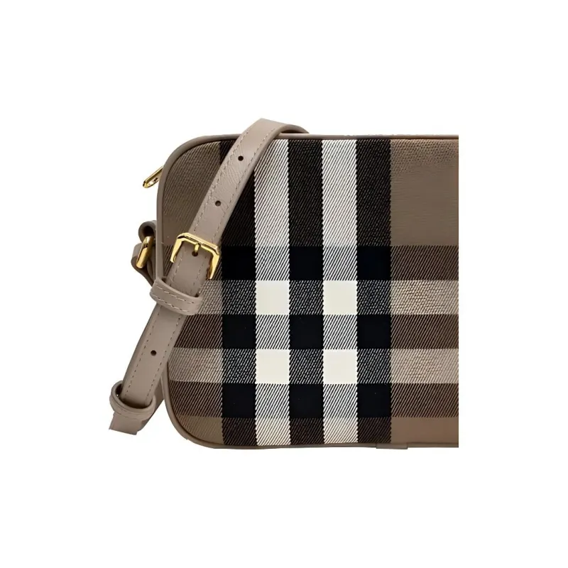 Burberry Cow Leather Shoulder Bag, Crossbody Bag Unisex Khaki-3