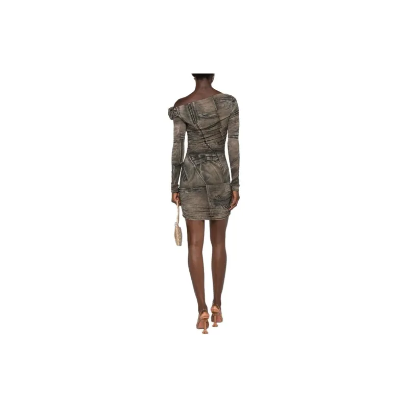 Blumarine Rose appliqué Trompe L'oeil Dress-2