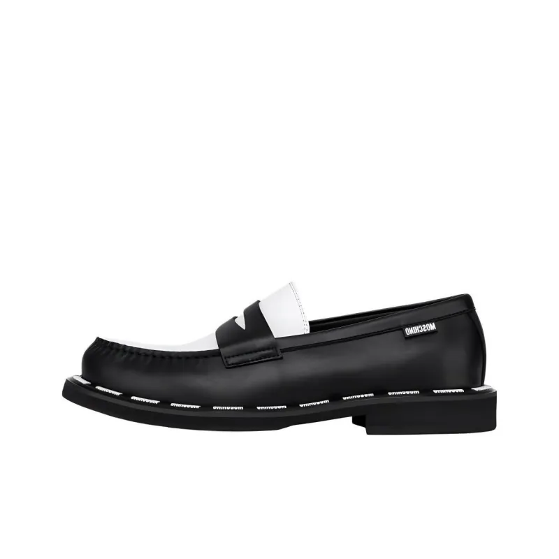 MOSCHINO Two-tone Leather Penny Loafers-0
