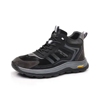 GIHO Insulated Shoe Slip Resistant Mid Top Casual Shoes Men's Black