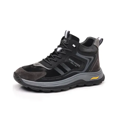 GIHO Insulated Shoe Slip Resistant Mid Top Casual Shoes Men's Black