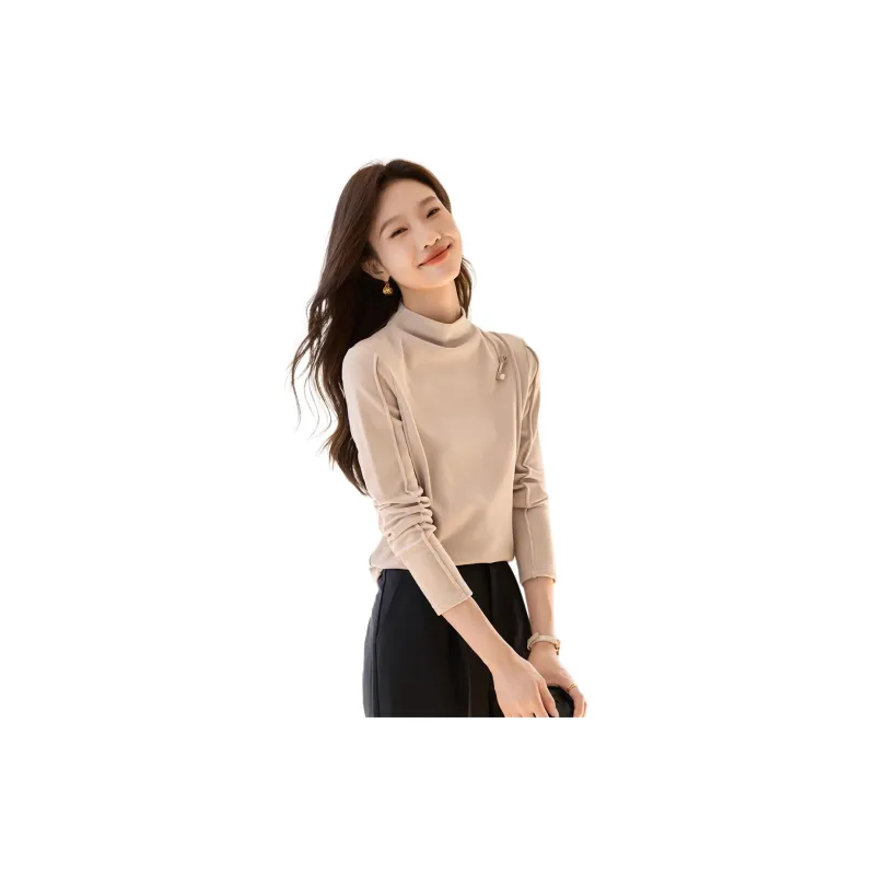 Mo Han Yi Mei Knitwear Women's Beige Apricot-3