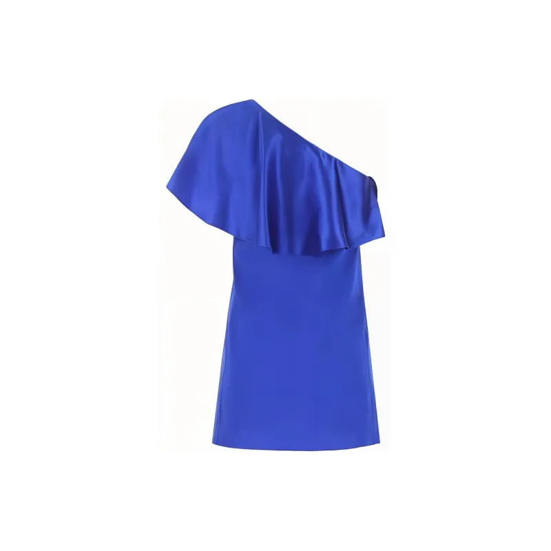 SAINT LAURENT One Shoulder Straight Hem Mini Dress-1