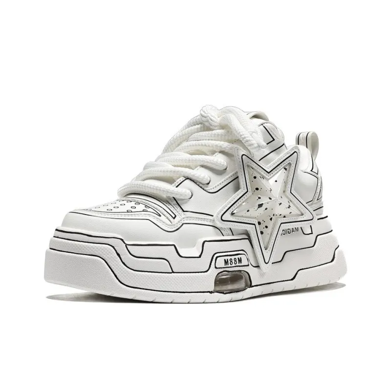UanDi Slip Resistant Cushioning Wear Resistant Height Increasing Low Top Skateboard Shoes Unisex-1