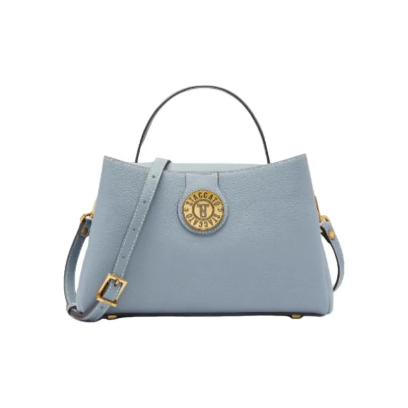 Staccato Cow Leather Shoulder Bag Crossbody Bag Handbag Medium Size Women's Light Stone Gray/Haze Blue-4