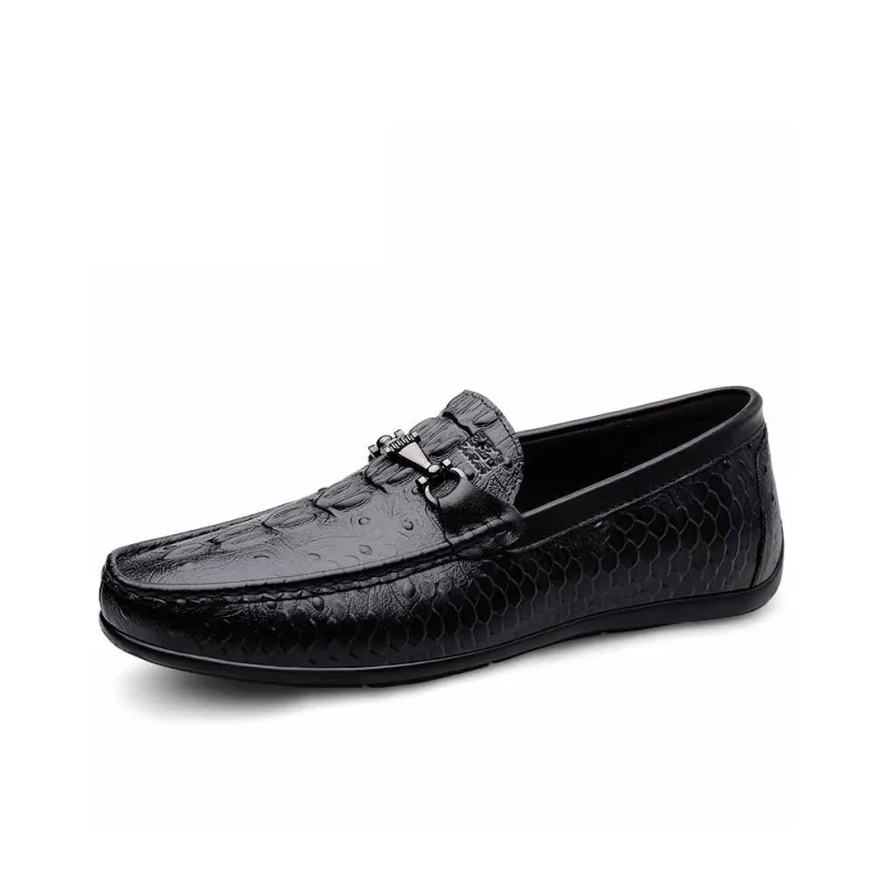 Mulinsen Men's Casual Shoes Men Low Top Black Glossy/Black Pattern-1