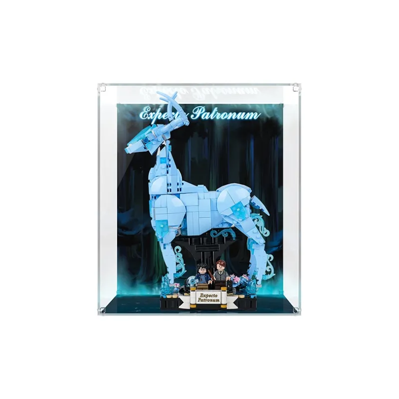 LIGHT YOUR BRICKS Harry Potter Patronus Charm Stag And Wolf Transparent Acrylic Display Case Model Accessories-3