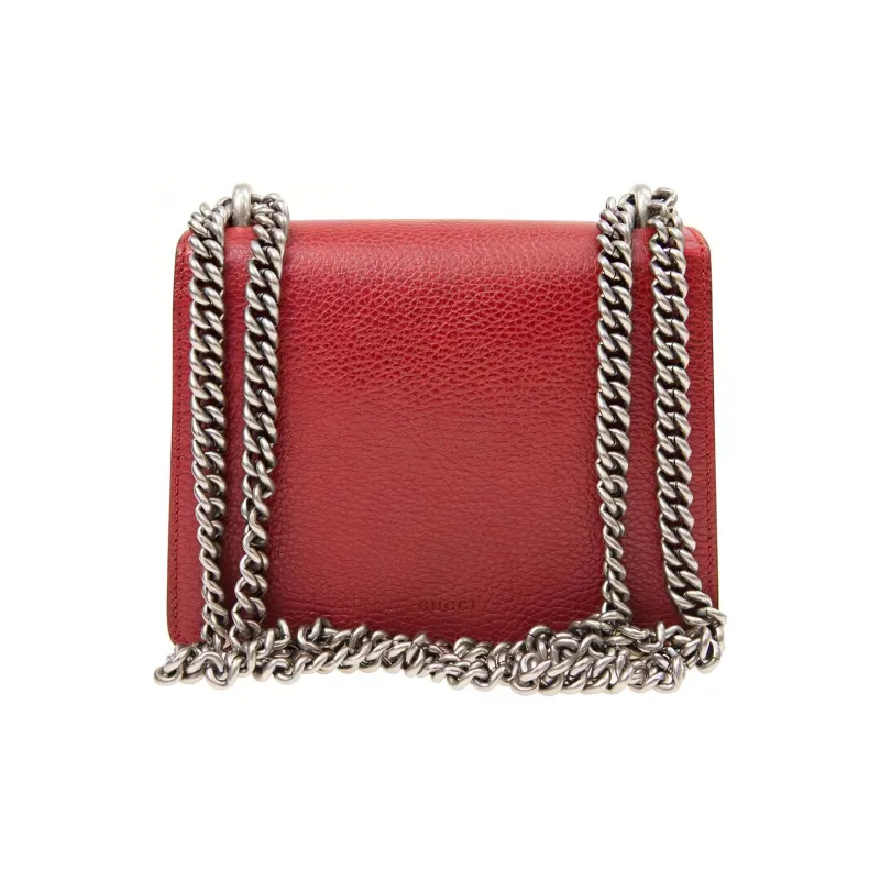 GUCCI Dionysus Leather Bacchus Bag Chain Pack Shoulder Bag Crossbody Bag Women's Red-2