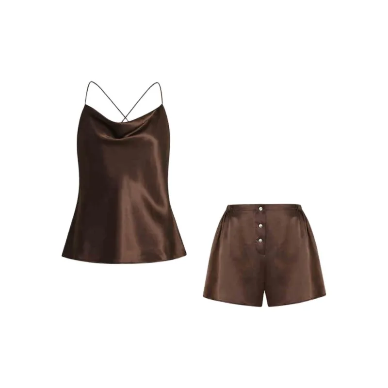 SILKY MIRACLE SS23 Pajama Set Women's Chocolate-0