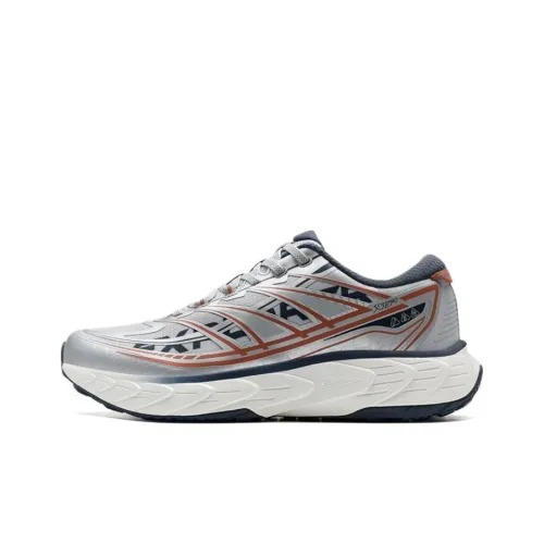 XTEP Kunwu 3.0 Anti Slip Wear Resistant Low Top Running Shoes Men's Silver Blue Orange