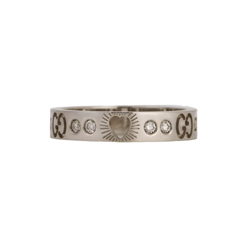 GUCCI 18K White Gold Rings Unisex White Gold-2