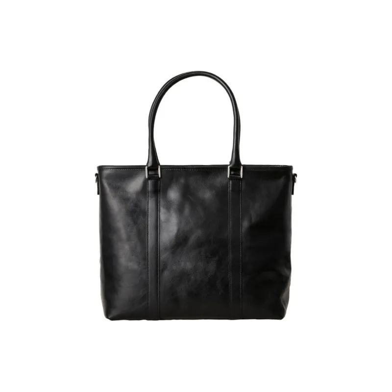 SAMSONITE Cow Leather Tote Bag Shopping Bag Shoulder Bag Crossbody Bag Handbag Unisex Black-2