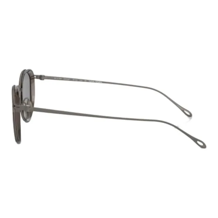 GIORGIO ARMANI Titanium Round Sunglasses Men's Transparent Gray-2