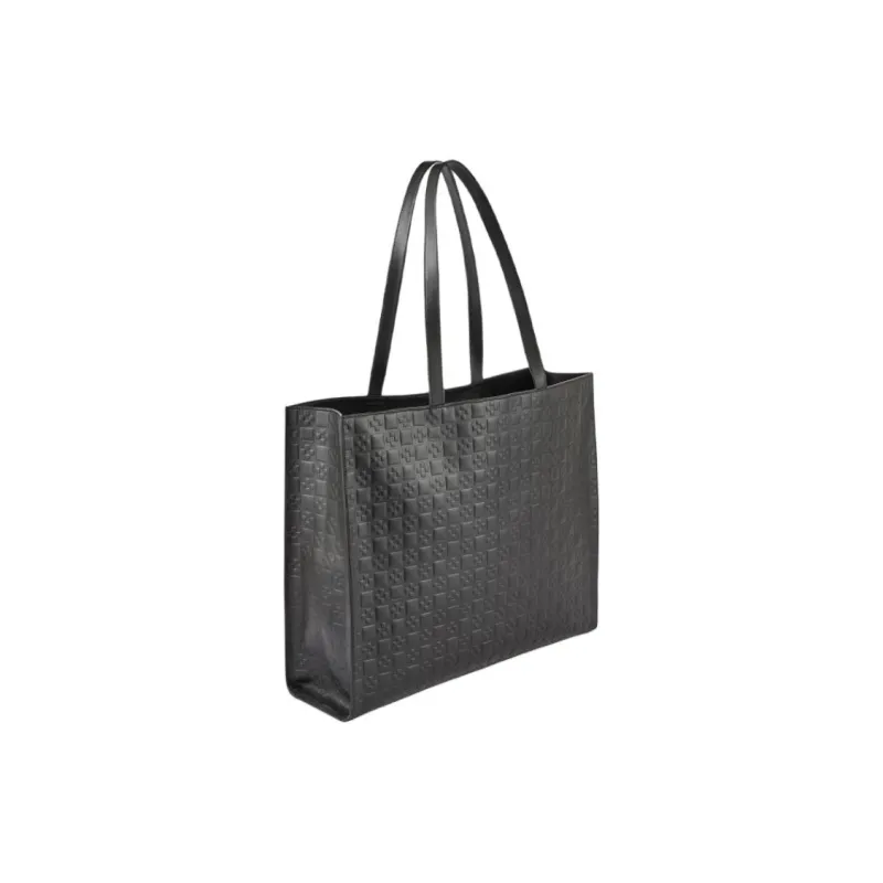 Sandro Cow Leather Tote Bag Shopping Bag Shoulder Bags Men's Black-1