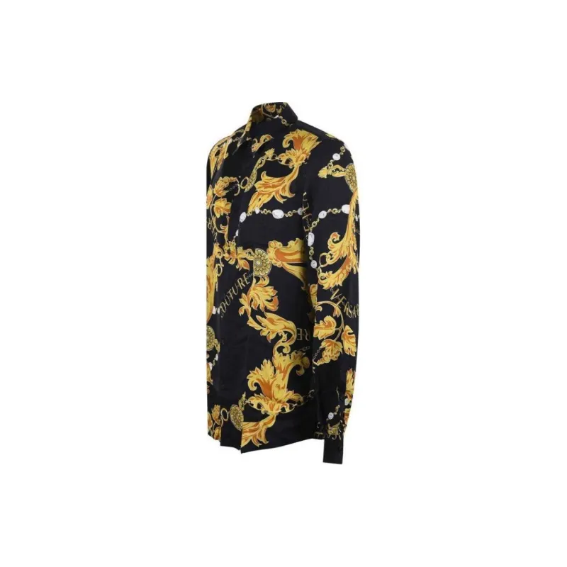 VERSACE JEANS Chain Couture Printed Button Up Shirt-2