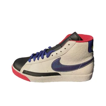 Nike Blazer Anti-Slip Wear-Resistant High-Top Skateboard Shoes Women's White Blue