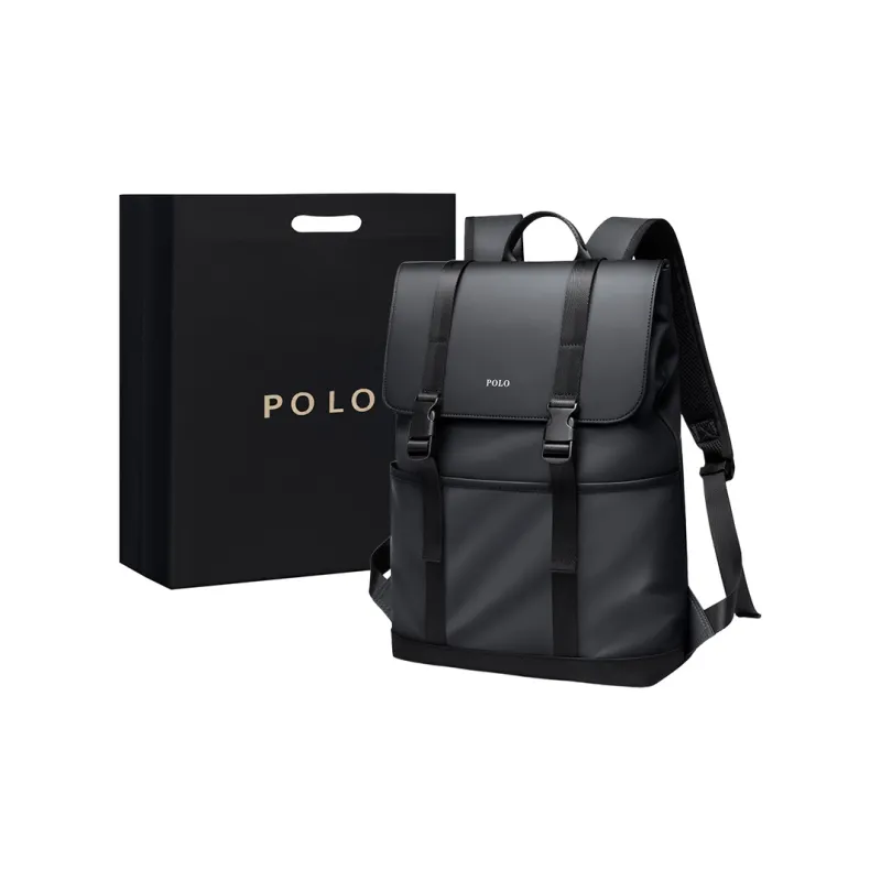 POLO Fabric With Synthetic Leather Backpack Large Size Men's Multicolor-25