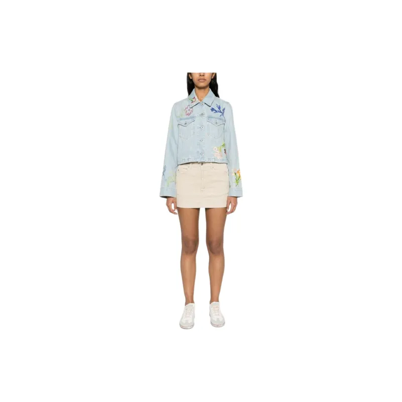 KENZO Floral Logo Embroidered Denim Jacket-2