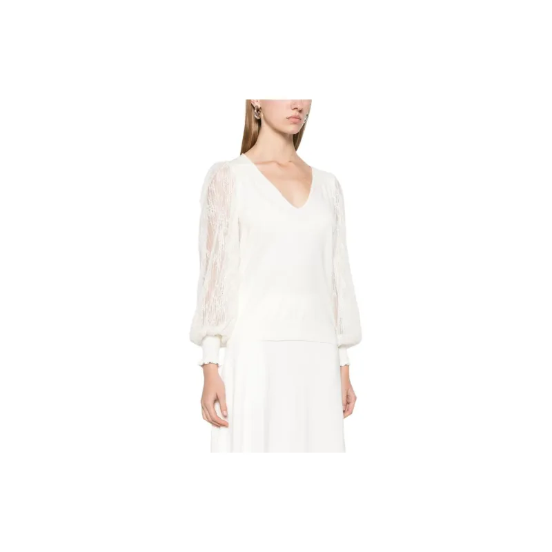 Twinset Dual use Lace sleeves Sweater-3