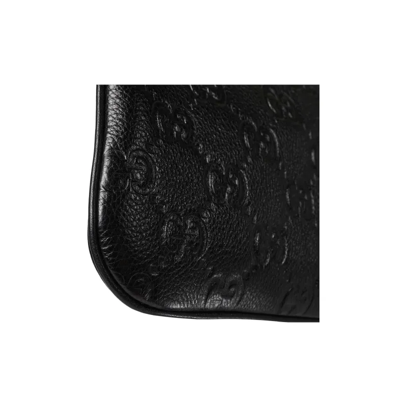 GUCCI Grained Leather Crossbody Bag Shoulder Bag Extra Mini Women's Black-6