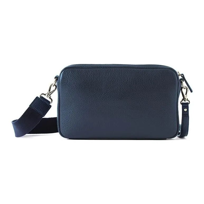 SAMSONITE Cow Leather Crossbody Bag Clutch Unisex Marine Blue-2