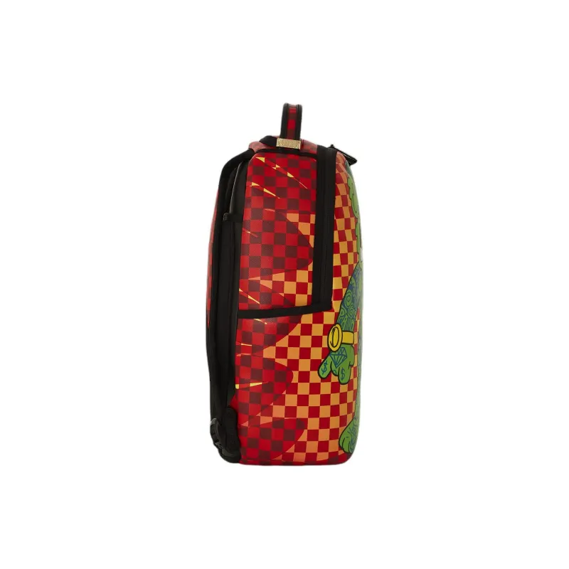 SPRAYGROUND Artificial Leather Backpack Unisex Orange And Green-3