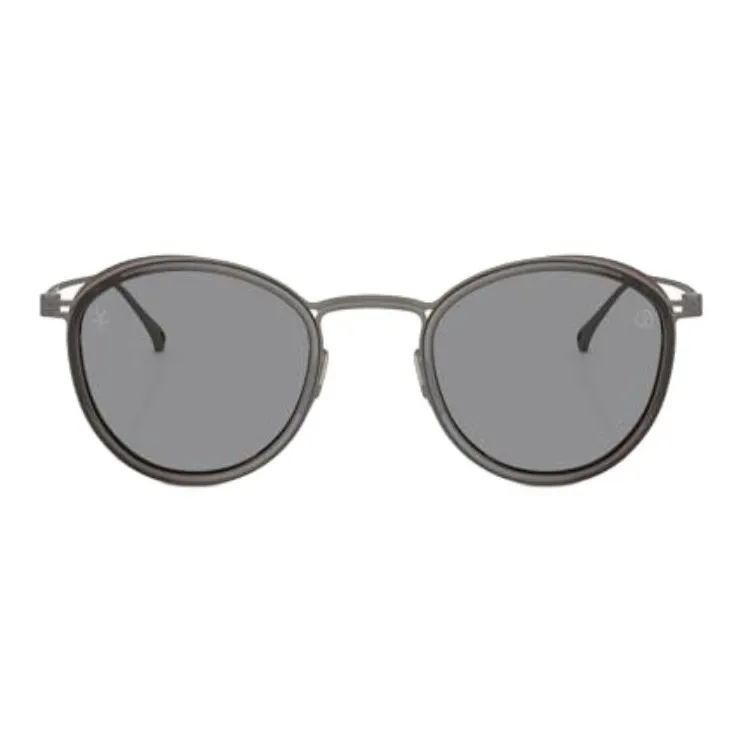 GIORGIO ARMANI Titanium Round Sunglasses Men's Transparent Gray-1
