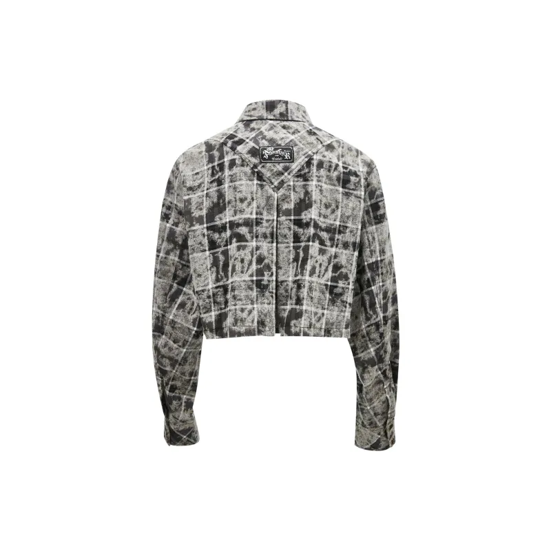 ONLY Shirts Women's H01 Gray Plaid-1