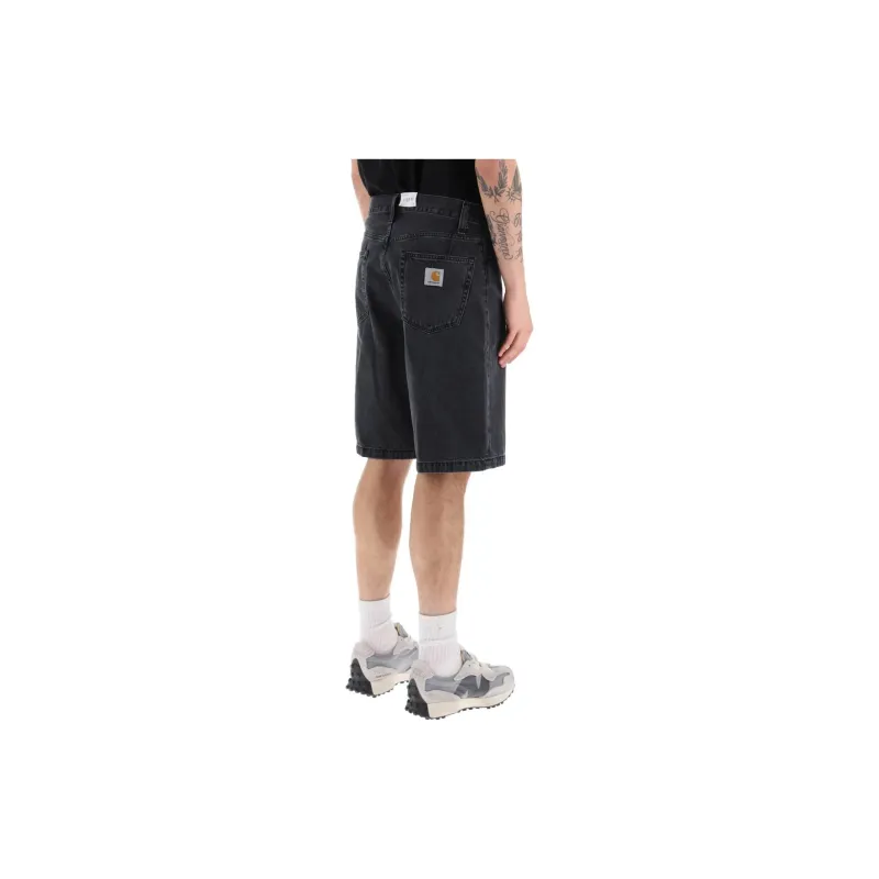 Carhartt WIP Logo detail Denim Shorts-4