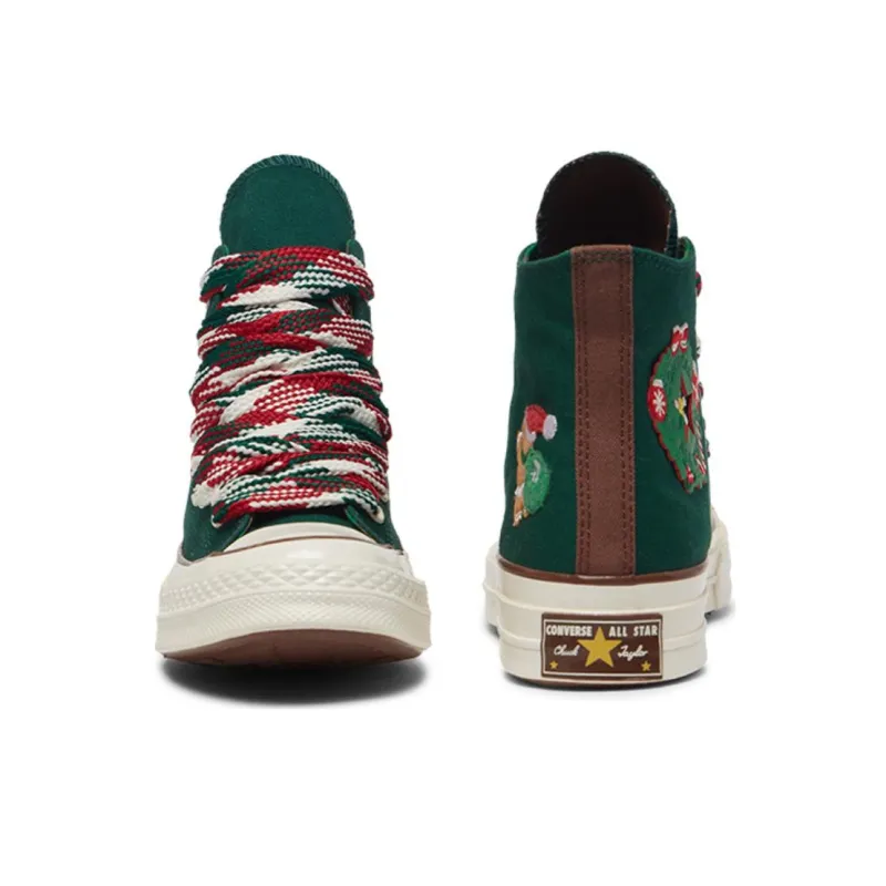 Converse Chuck 70 Hi X Mas Gingerbread & Knit Sock Midnight Clover Women's-5