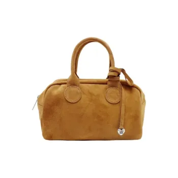 MARGE SHERWOOD Suede Cow Leather Handbag Medium Size Women's Dark Khaki