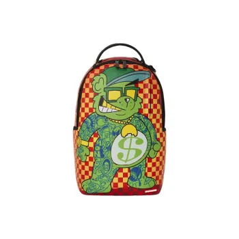 SPRAYGROUND Artificial Leather Backpack Unisex Orange And Green