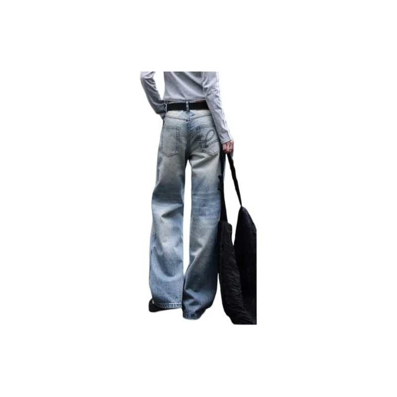 YINLEI Jeans Women's Vintage Blue-2
