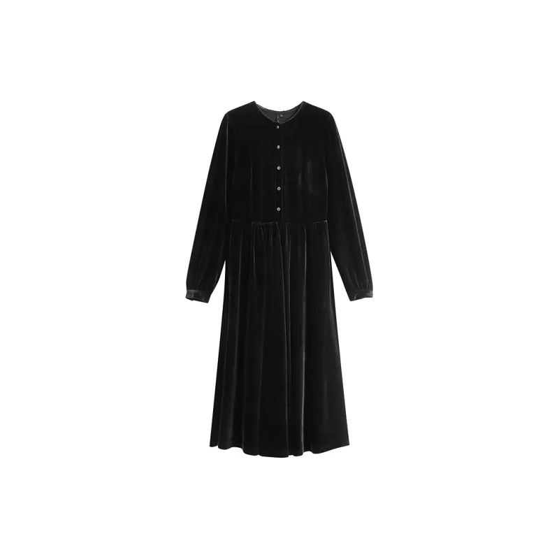 Inman Long Sleeved Dresses Women's Black-1